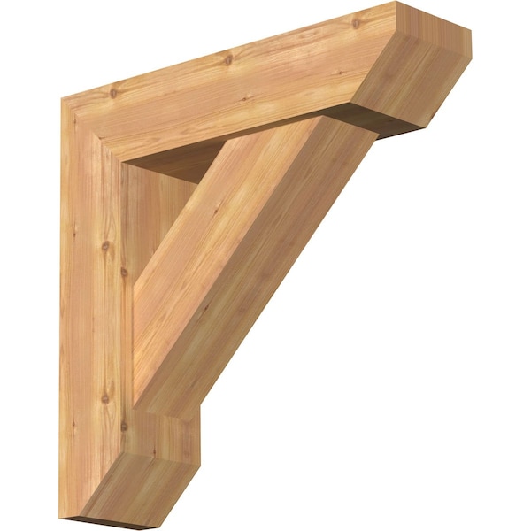Ekena Millwork Traditional Slat Smooth Bracket w/ Offset Brace, Western Red Cedar, 7 1/2"W x 28"D x 28"H BKT0806X28X28TRA06SWR - main